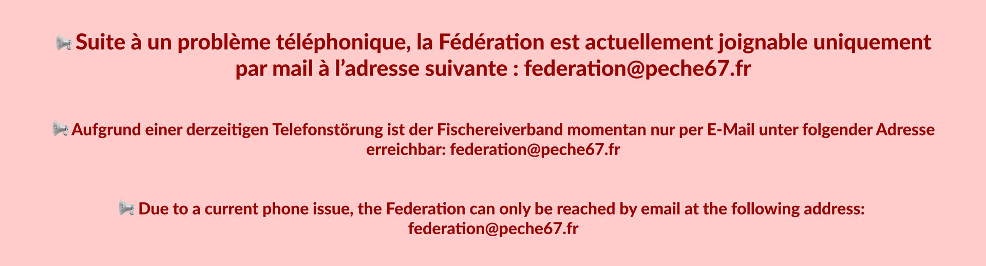 bandeau problème téléphonique